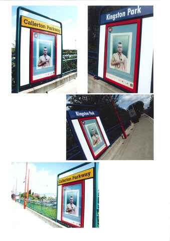 Photograph: four views of image on public transport poster